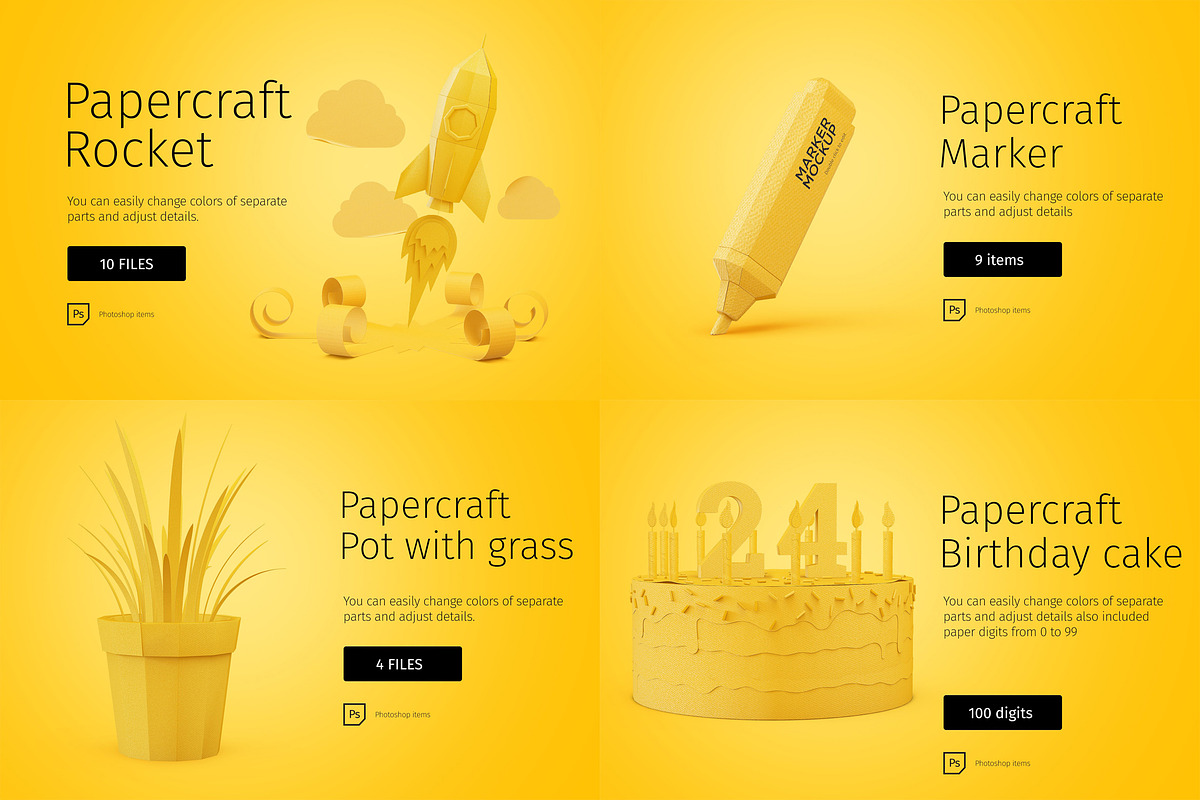 Paper Artwork Bundle in Illustrations - product preview 8