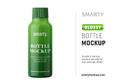 Glossy small bottle mockup