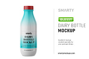 Glossy dairy bottle mockup