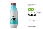 Matt dairy bottle mockup