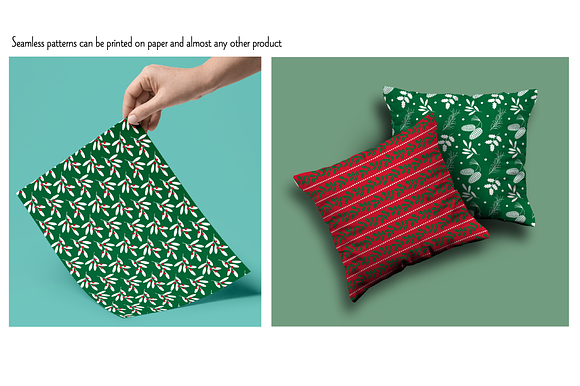 Seamless Red & Green Winter Patterns in Patterns - product preview 1