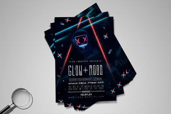 Glow Mood | Club & Deejay Flyer in Flyer Templates - product preview 1