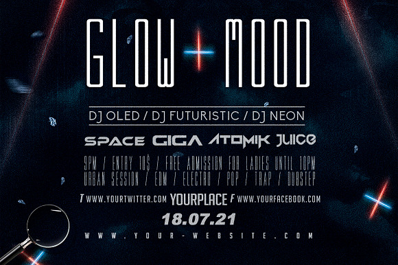 Glow Mood | Club & Deejay Flyer in Flyer Templates - product preview 6