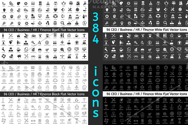 384 CEO / Business / HR vector icons