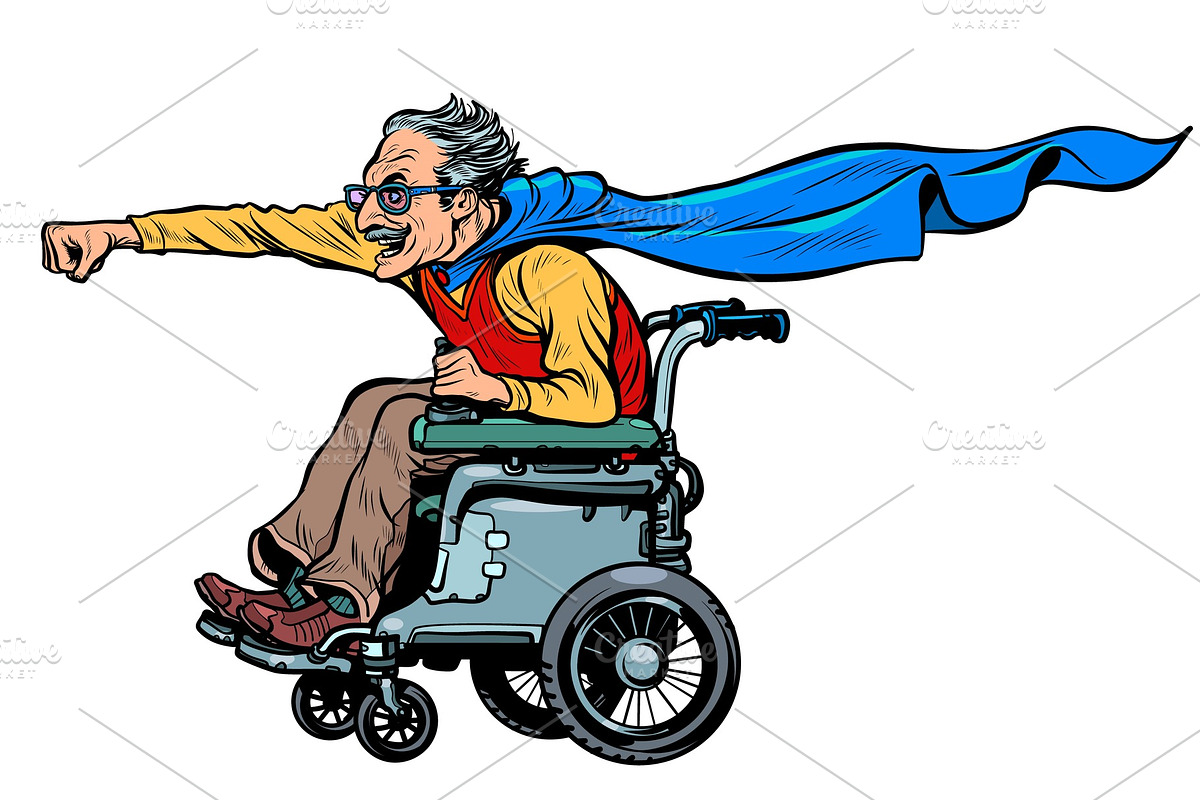 active wheelchair user disabled man in Illustrations - product preview 8