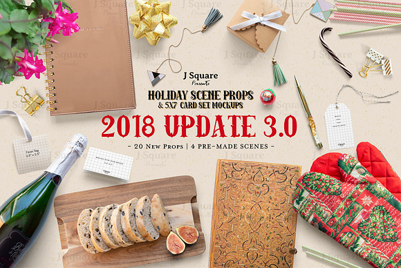 Holiday Props CardSet MockUps & More in Scene Creator Mockups - product preview 1