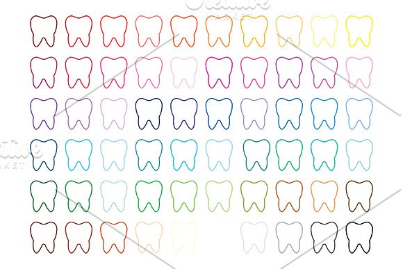Tooth and Toothbrush Clip Art Set in Illustrations - product preview 3