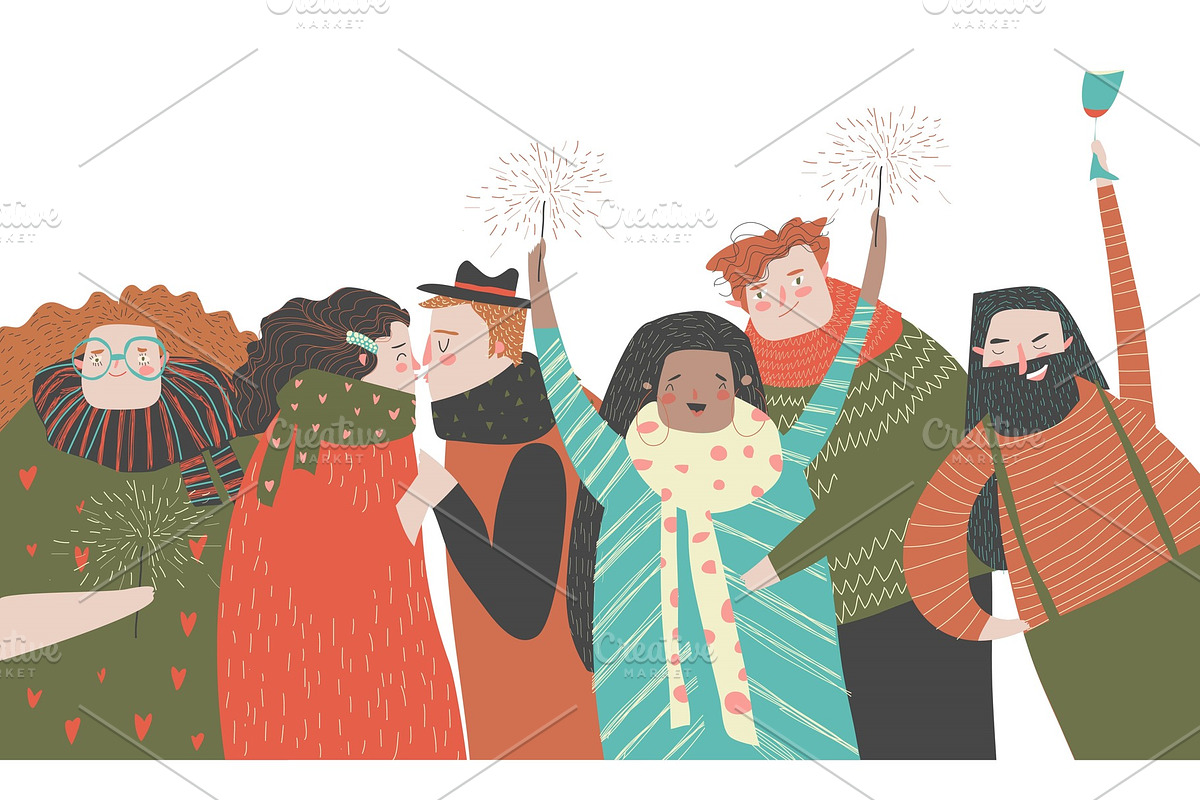 Happy people celebrate an important in Illustrations - product preview 8