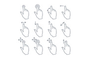 Hand Touch Gesture. Vector