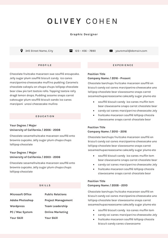 Creative Resume CV Template in Letter Templates - product preview 5