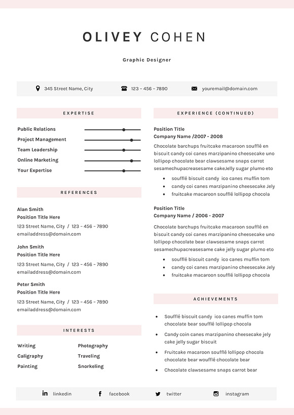 Creative Resume CV Template in Letter Templates - product preview 6