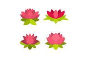 Lotus icon set, flat style