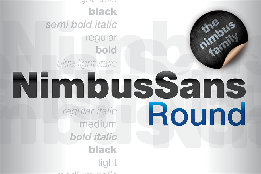 Nimbus Sans Round Black Italic in Sans-Serif Fonts - product preview 8
