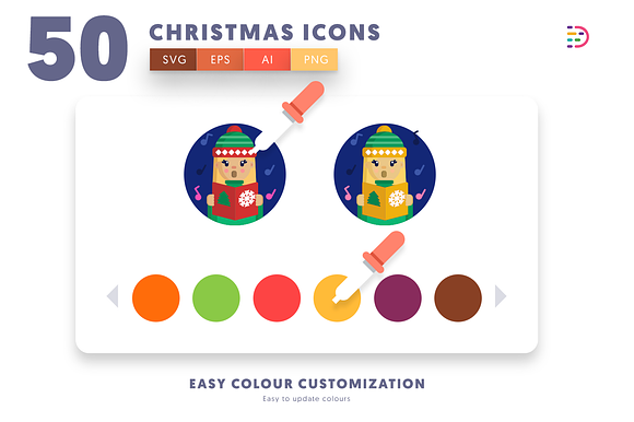 50 Christmas Icons in Christmas Icons - product preview 3