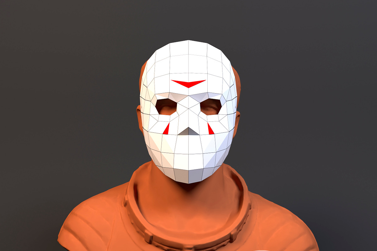 DIY Jason Mask 3D model template in Templates - product preview 8