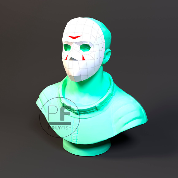 DIY Jason Mask 3D model template in Templates - product preview 1