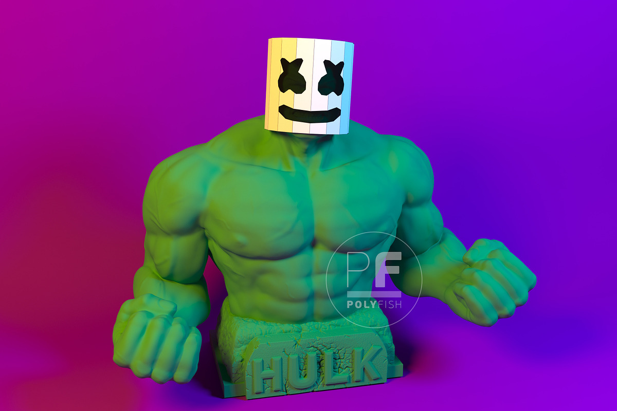 DIY Marshmello Mask 3D model in Templates - product preview 8