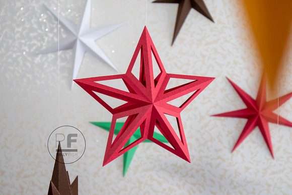 DIY Polygonal stars 3D model templat in Templates - product preview 6