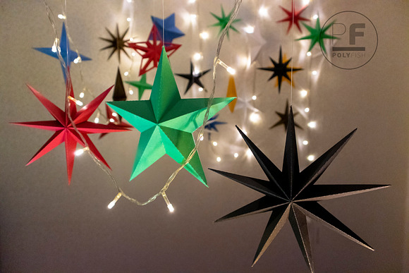 DIY Polygonal stars 3D model templat in Templates - product preview 7