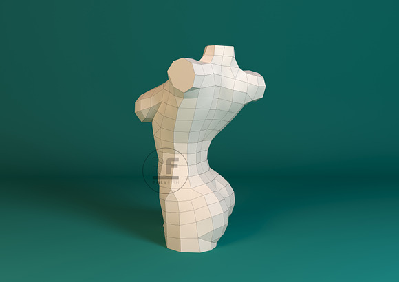 DIY Female torso 3D model template in Templates - product preview 5