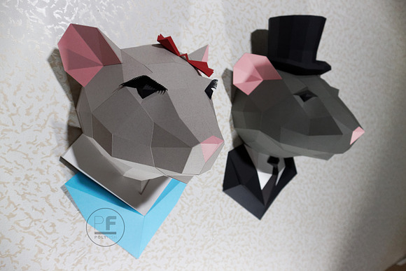 DIY Paper Rat 3D model template in Templates - product preview 1