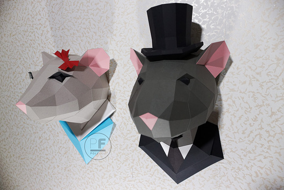 DIY Paper Rat 3D model template in Templates - product preview 4