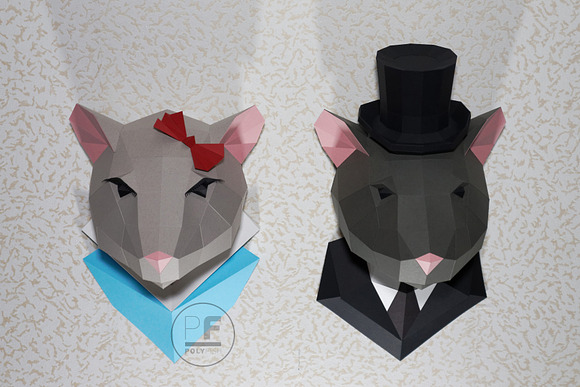 DIY Paper Rat 3D model template in Templates - product preview 5