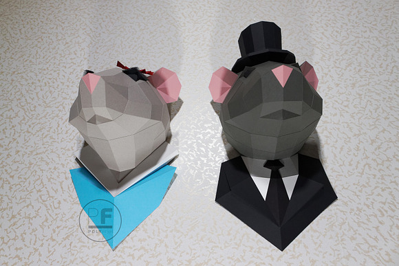 DIY Paper Rat 3D model template in Templates - product preview 6