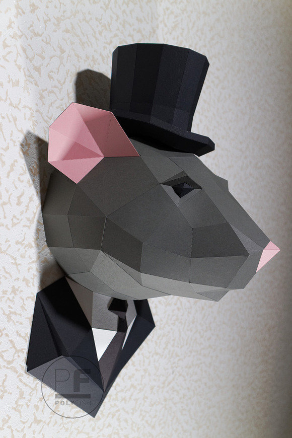 DIY Paper Rat 3D model template in Templates - product preview 7
