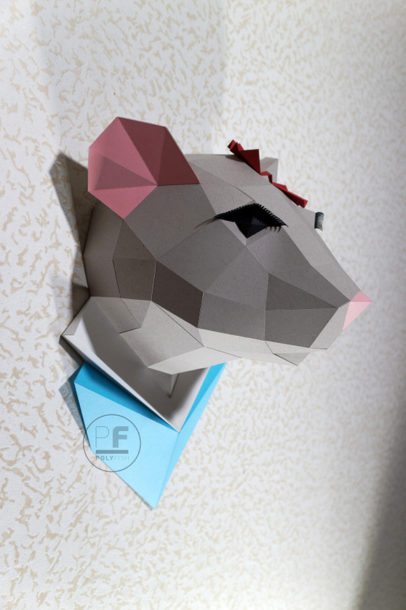 DIY Paper Rat 3D model template in Templates - product preview 8