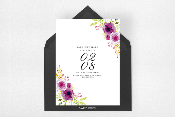 Burgundy Wedding Invitation Suite in Wedding Templates - product preview 3