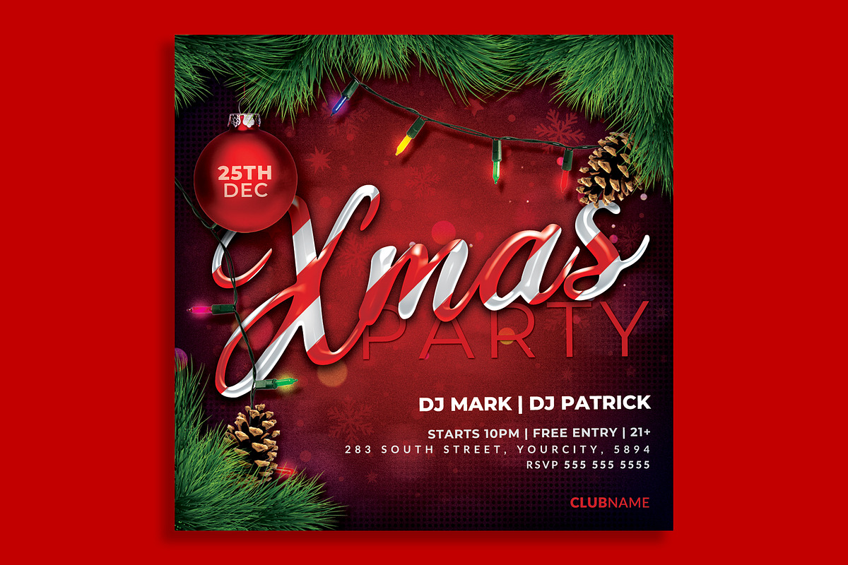 Christmas Flyer Template in Invitation Templates - product preview 8