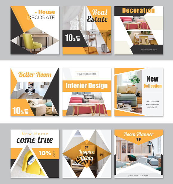 INTERIOR SOCIAL MEDIA PACK in Instagram Templates - product preview 2
