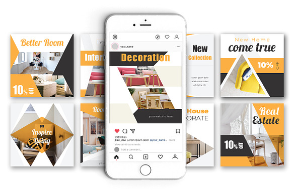 INTERIOR SOCIAL MEDIA PACK in Instagram Templates - product preview 3