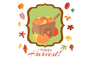 Happy thanksgiving pumpkins vector