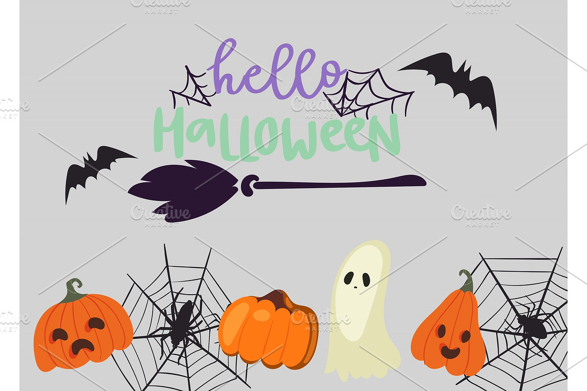 Creepy halloween vector poster with in Textures - product preview 8