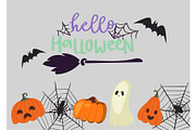 Creepy halloween vector poster with