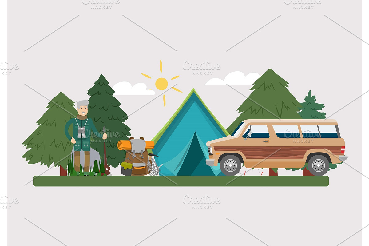 Hunt equipment vector illustration in Illustrations - product preview 8