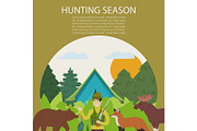 Hunting animals in forest hunt