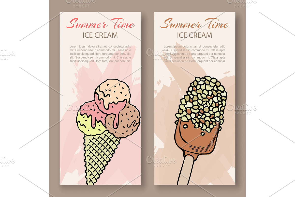 Ice cream sketch vector vertical in Illustrations - product preview 8