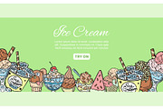 Ice cream assortment hand drawn