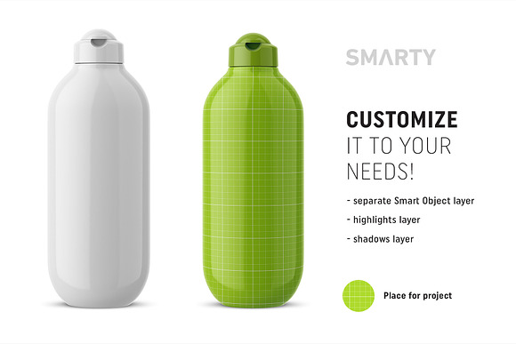 Glossy cosmetic bottle mockup in Product Mockups - product preview 1