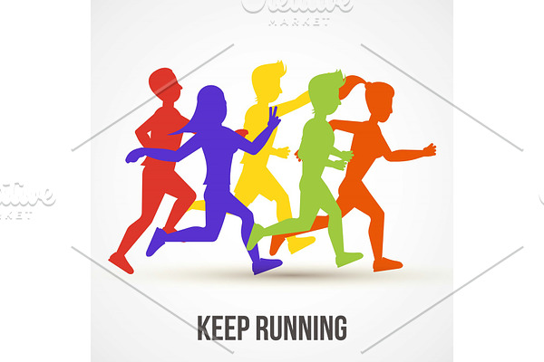 Keep running vector illustration