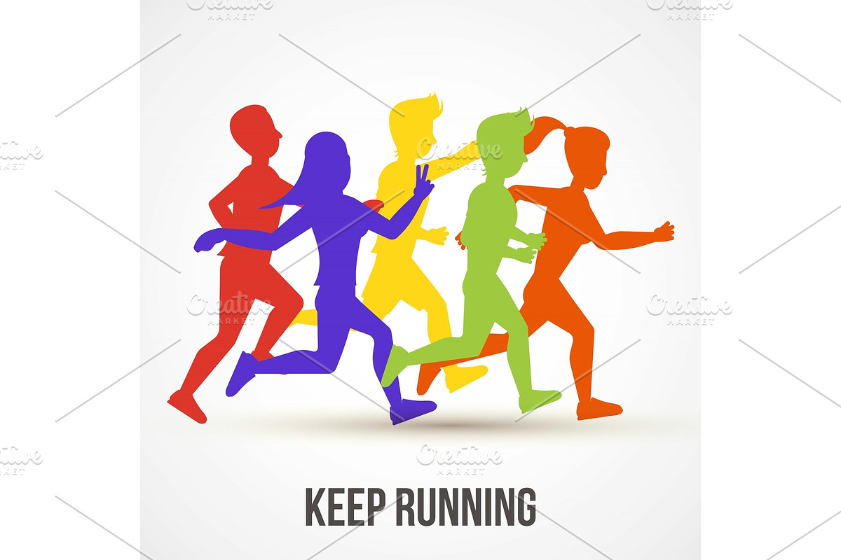 Keep running vector illustration in Illustrations - product preview 8