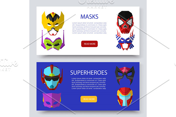 Superherous masks two horizontal