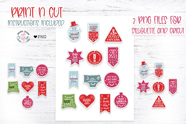Funny Christmas Print n Cut Stickers