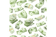 Dollar banknotes bundles and money