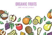 Organic eco fruits vector