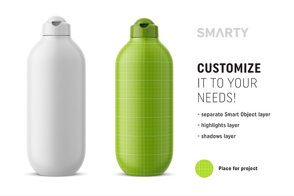Matt cosmetic bottle mockup in Product Mockups - product preview 1
