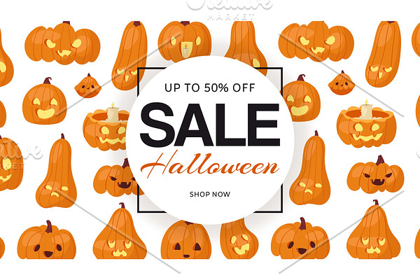 Holiday Halloween Sale with pumpkins